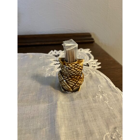 Vintage Brown Owl Toothpick Holder - Picture 3 of 5